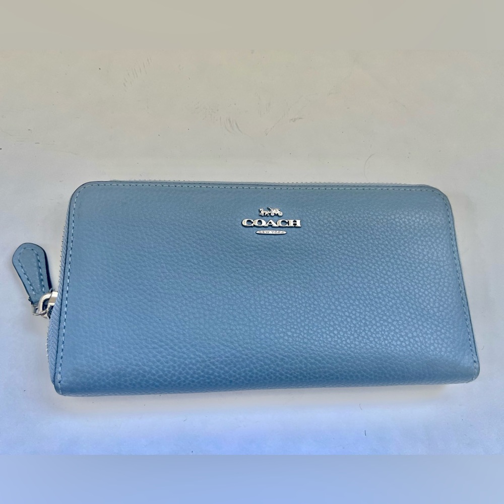 Coach Leather Accordion Zip Wallet